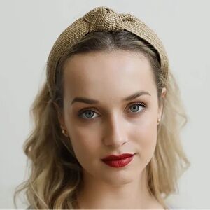 Bohemian Straw Rattan Knotted Headband – Natural Tan, Boutique Hair Accessory